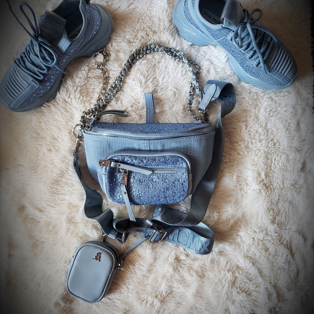 Steve Madden Blue Crossbody Bag And Shoes Set